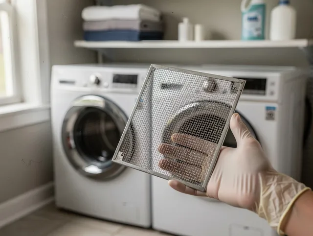 Rancho Mission Viejo Dryer Vent Cleaning specialist performing detailed lint trap cleaning service in Rancho Mission Viejo