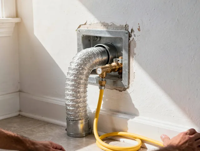 Rancho Mission Viejo Dryer Vent Cleaning certified technician performing specialized gas dryer vent cleaning in Rancho Mission Viejo